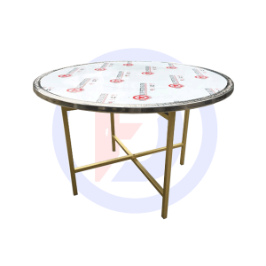 Bàn tròn inox chân sắt