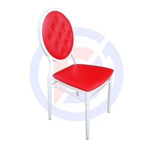 Ghế louis trắng đệm đỏ