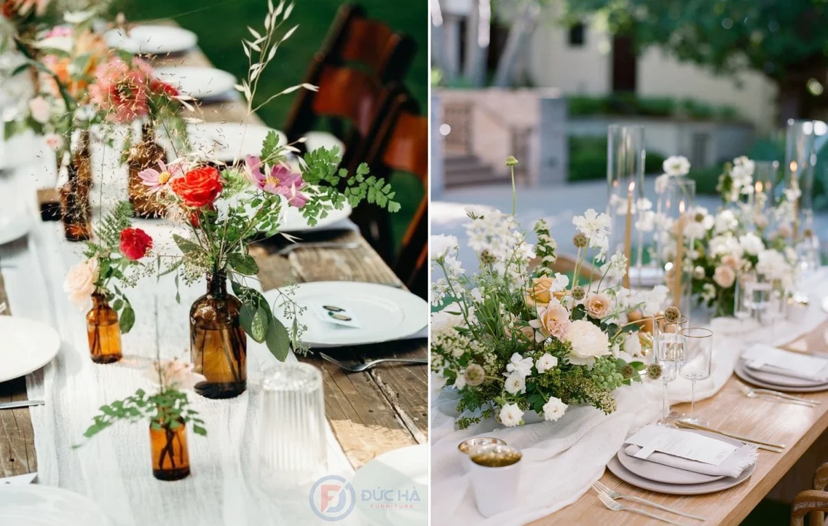 Cách cắm hoa để bàn ngày cưới