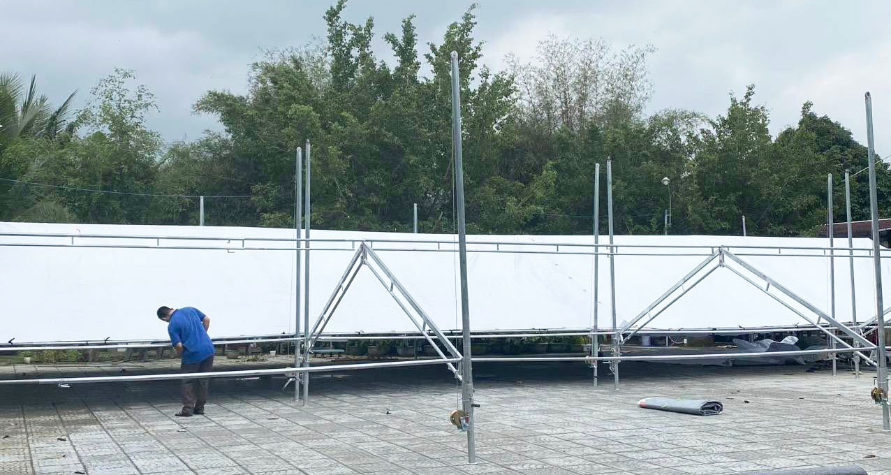 Lắp ráp khung rạp đám cưới di động